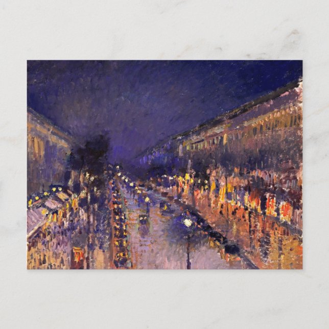 Carte Postale Camille Pissarro Le Boulevard Montmartre La Nuit (Devant)