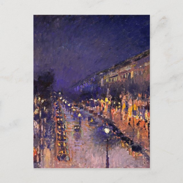 Carte Postale Camille Pissarro Le Boulevard Montmartre La Nuit (Devant)