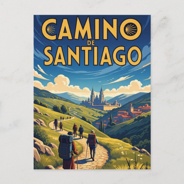 Carte Postale Camino de Santiago Randonnée (Devant)