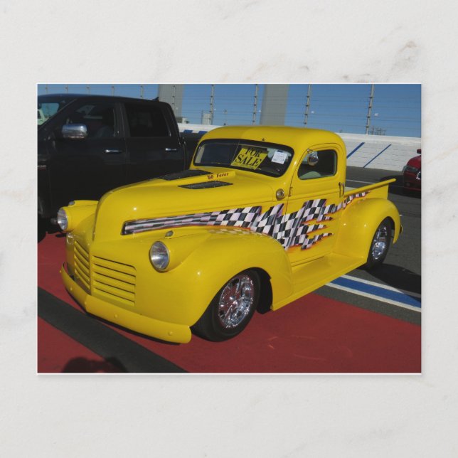 Carte Postale Camion à Customise jaune (Devant)