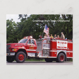 Carte Postale Camion à feu, salutations d'Inola Oklahoma