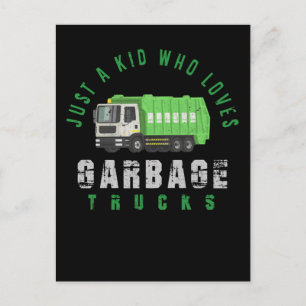 Carte Postale Camion à ordures Enfants Garçons Camion de recycla