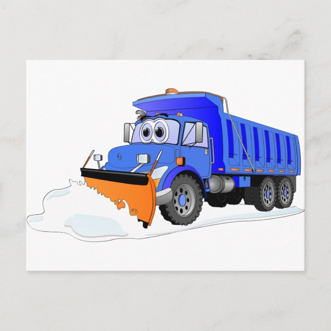 Carte Postale Camion à pompe à neige bleu (Devant)