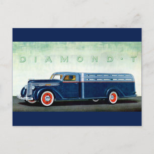 Carte Postale Camion bleu Diamond T 1937
