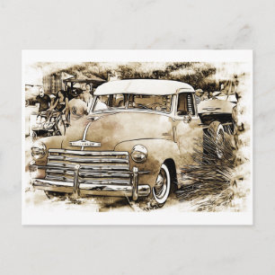 Carte Postale Camion Chevrolet classique des années 50