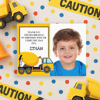Camion ciment jaune Anniversaire Photo Merci