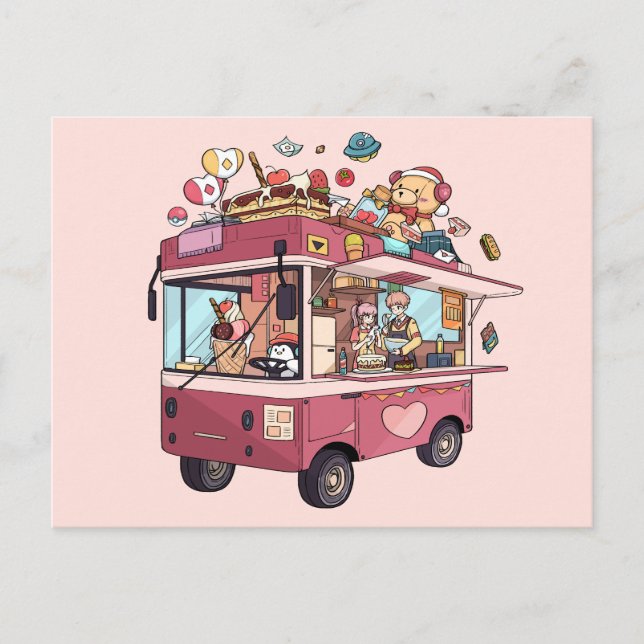Carte Postale Camion de glace  (Devant)