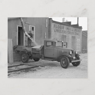 Carte Postale Camion de livraison du grain, 1937