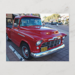Carte Postale Camion de ramassage classique rouge cerise au Salo
