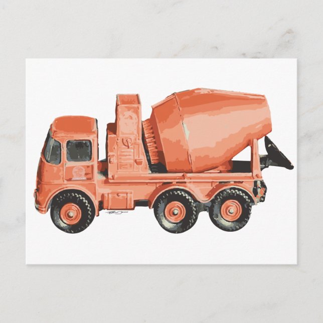 Carte Postale Camion en béton orange ciment (Devant)