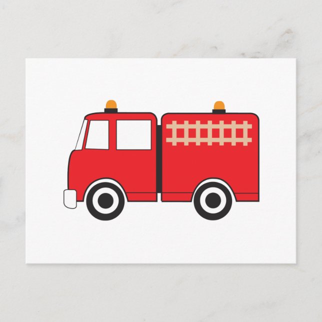 Carte Postale Camion feu rouge (Devant)