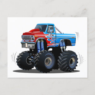 Carte Postale Camion monstre de dessin animé