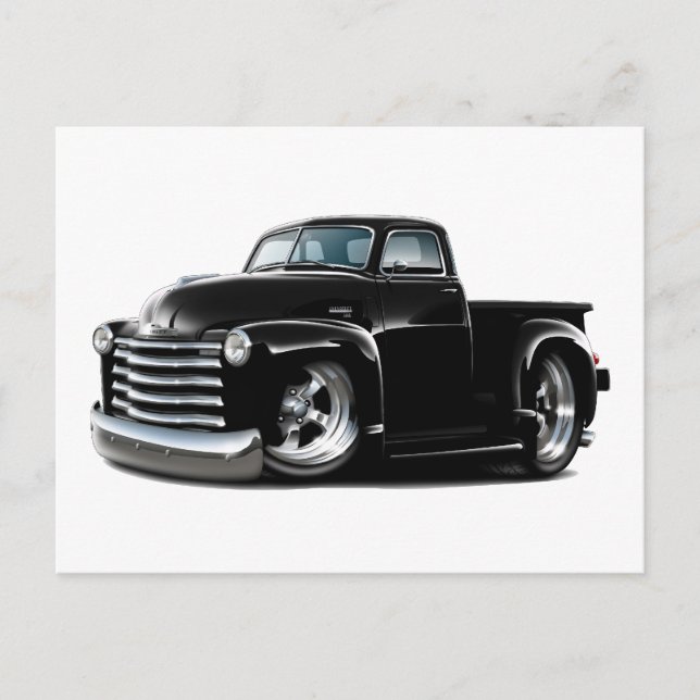 Carte Postale Camion noir Chevy 1950-52 (Devant)