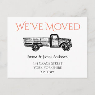 Carte Postale Camion Nous avons déménagé Moving New Address Fair