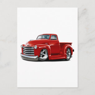 Carte Postale Camion rouge Chevy 1950-52