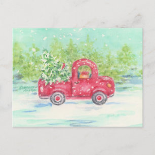 Carte postale Camion rouge Noël