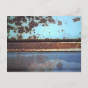 Carte Postale Camion rouillé bleu et turquoise gros plan