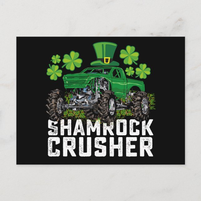 Carte Postale Camion shamrock Croisher Jour de la Saint Patrick  (Devant)