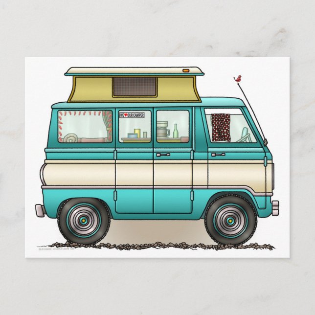 Carte Postale Camionnette à toit ouvrant (Devant)