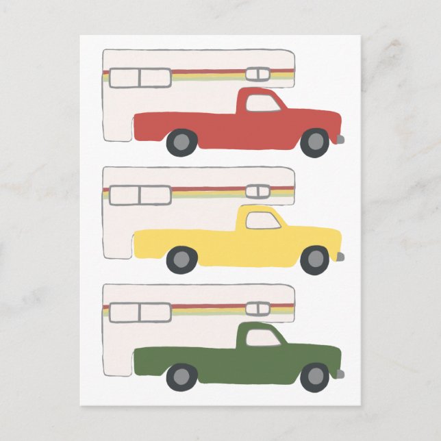 Carte Postale Camionnette de camping Rasta Colorée (Devant)