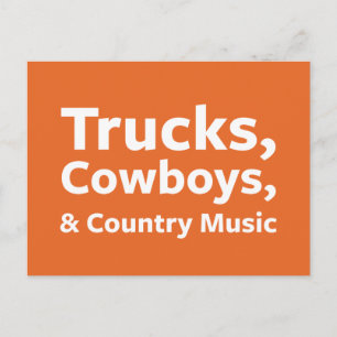Carte Postale Camions, cowboys et musique country