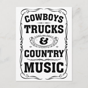 Carte Postale Camions Cowboys Et Musique Country