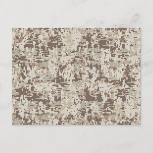 Carte Postale Camouflage numérique de style beige du désert