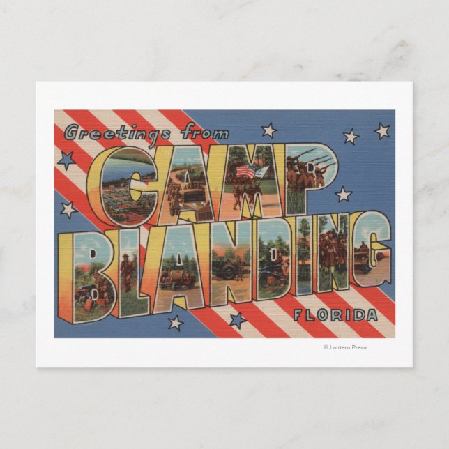 Carte Postale Camp Blanding, Floride - Scènes de grandes lettres (Devant)