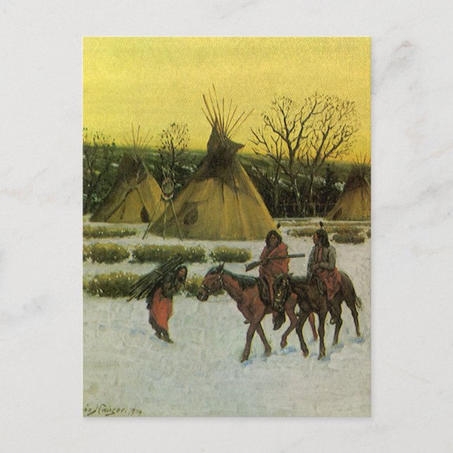 Carte Postale Camp de Sioux à Wounded Knee par John Hauser (Devant)