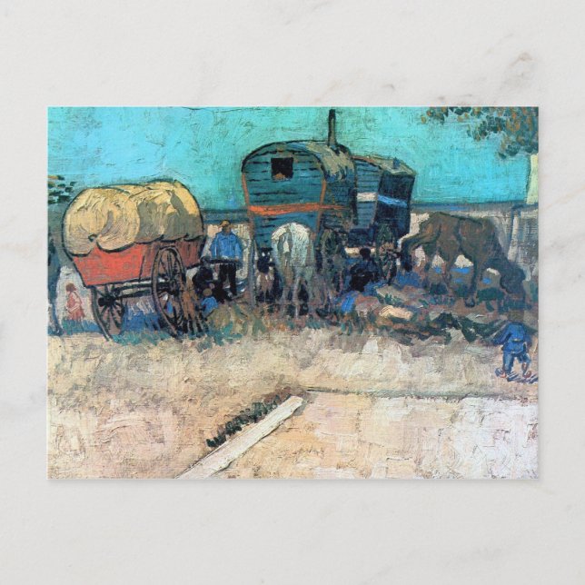 Carte Postale Camp tzigane avec calèche - Vincent van Gogh (Devant)