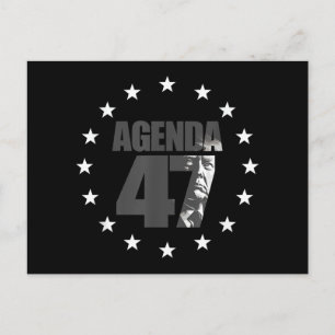 Carte Postale Campagne de réélection patriotique Agenda 47 Trump
