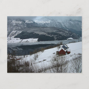 Carte Postale Campagne d'hiver, paysages scandinaves, Norvège
