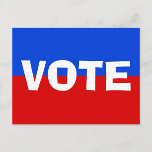 Carte Postale Campagne électorale électorale rouge bleu