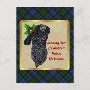 Carte Postale Campbell Clan Badge & Tartan Christmas
