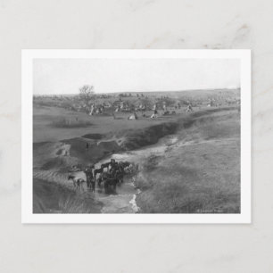 Carte Postale Campement Indien Lakota à White Clay