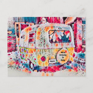 Carte Postale Camper Retro Vintage voyage Trailer Fun Moving