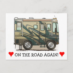 Carte Postale Camper très heureux Big RV Coach Motorhome