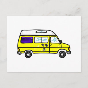 Carte Postale Campervan jaune