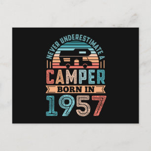 Carte Postale Camping-car né en 1957 Cadeau d'anniversaire 70 an