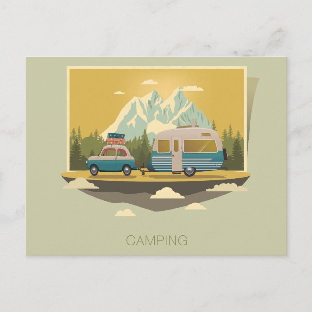 Carte Postale Camping Caravan (Devant)