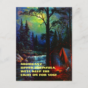 CARTE POSTALE CAMPING DANS LA SUPÉRIEURE PÉNINSULE MI DE MICHIGA