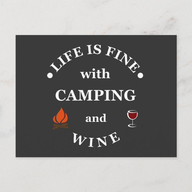 Carte Postale Camping de fond et les paroles de vin (Devant)