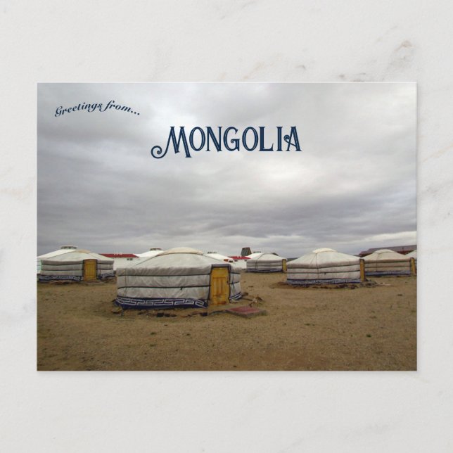 Carte Postale Camping Ger province de Dornogovi Mongolie (Devant)