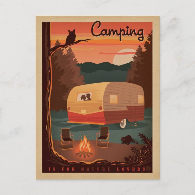 Carte Postale Camping pour les amoureux de la nature (Devant)