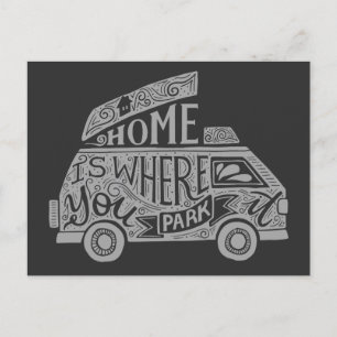 Carte Postale Camping Van Life amusant Citation Inspirationnelle