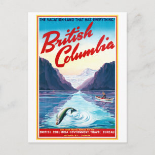Carte Postale Canada Colombie-Britannique Poster vintage restaur