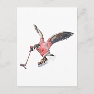 Carte Postale Canada Goose Jouer au hockey
