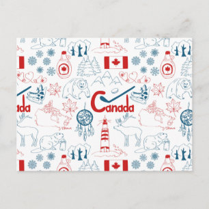 Carte Postale Canada   Motif de symboles
