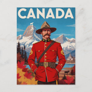Carte Postale Canada Mountie Art Vintage