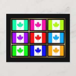 Carte postale Canada Multihue Flags